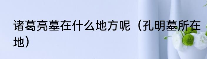 诸葛亮墓在什么地方呢（孔明墓所在地）