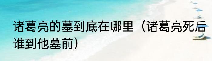 诸葛亮的墓到底在哪里（诸葛亮死后谁到他墓前）