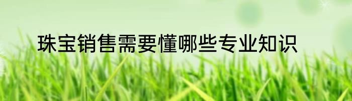 珠宝销售需要懂哪些专业知识