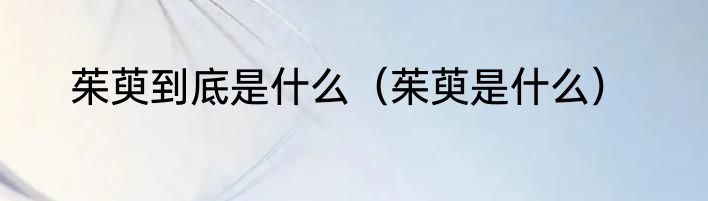 茱萸到底是什么（茱萸是什么）