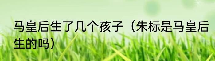 马皇后生了几个孩子（朱标是马皇后生的吗）