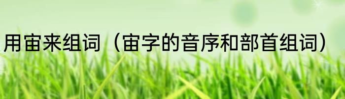 用宙来组词（宙字的音序和部首组词）