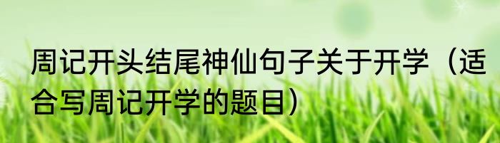 周记开头结尾神仙句子关于开学（适合写周记开学的题目）