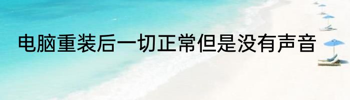 电脑重装后一切正常但是没有声音