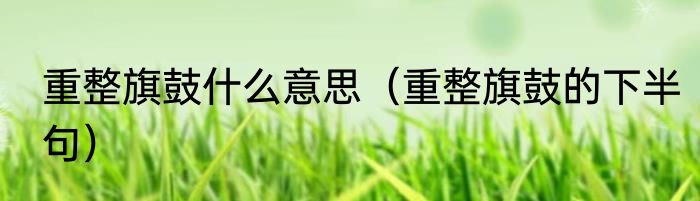 重整旗鼓什么意思（重整旗鼓的下半句）