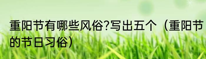 重阳节有哪些风俗?写出五个（重阳节的节日习俗）