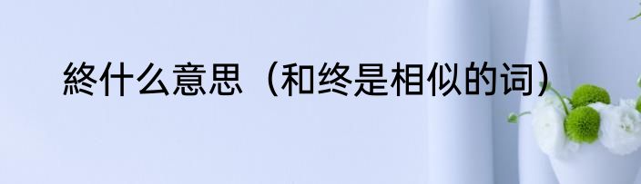 終什么意思（和终是相似的词）