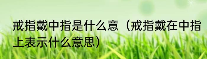 戒指戴中指是什么意（戒指戴在中指上表示什么意思）