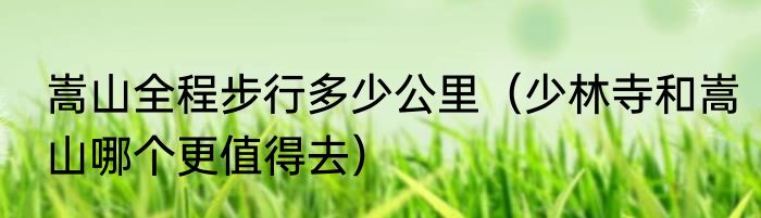 嵩山全程步行多少公里（少林寺和嵩山哪个更值得去）