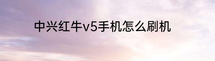 中兴红牛v5手机怎么刷机