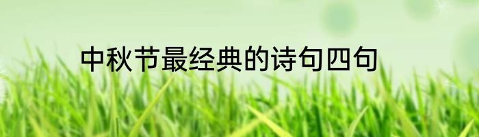 中秋节最经典的诗句四句