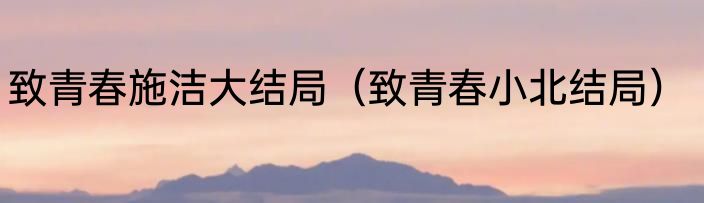 致青春施洁大结局（致青春小北结局）