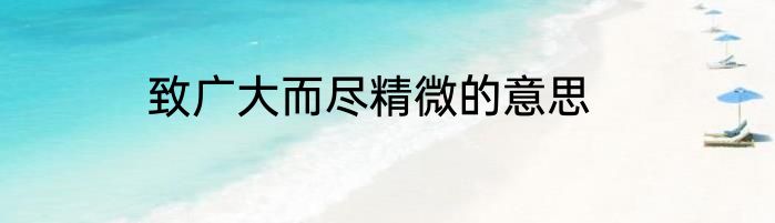 致广大而尽精微的意思