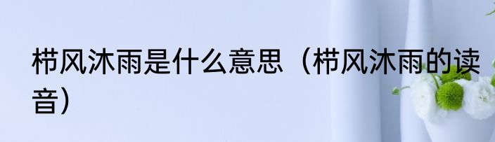 栉风沐雨是什么意思（栉风沐雨的读音）