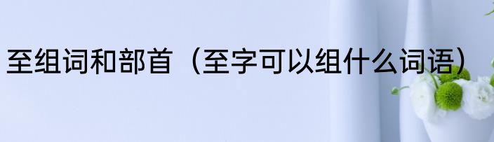 至组词和部首（至字可以组什么词语）