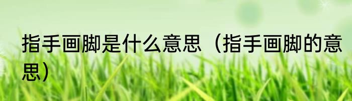 指手画脚是什么意思（指手画脚的意思）