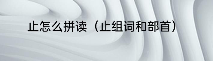 止怎么拼读（止组词和部首）