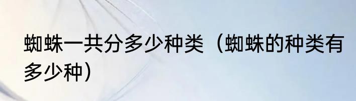 蜘蛛一共分多少种类（蜘蛛的种类有多少种）