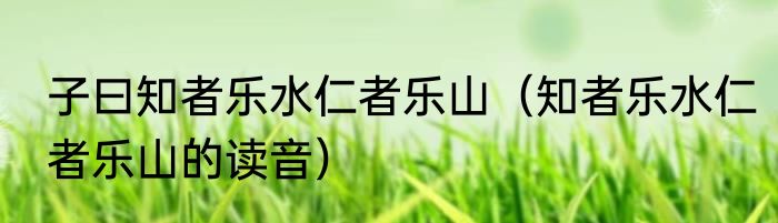 子曰知者乐水仁者乐山（知者乐水仁者乐山的读音）