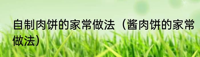自制肉饼的家常做法（酱肉饼的家常做法）