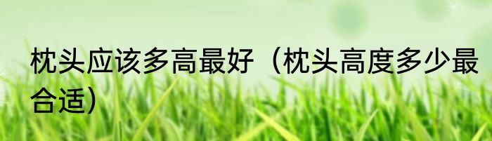 枕头应该多高最好（枕头高度多少最合适）