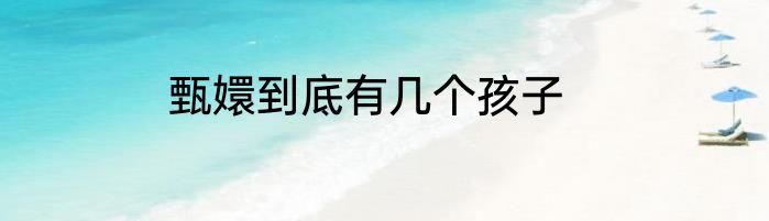 甄嬛到底有几个孩子