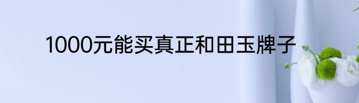 1000元能买真正和田玉牌子