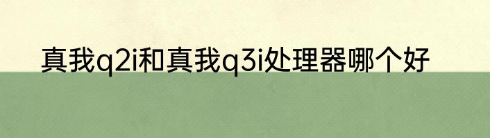 真我q2i和真我q3i处理器哪个好