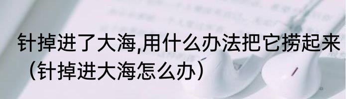 针掉进了大海,用什么办法把它捞起来（针掉进大海怎么办）