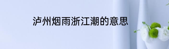 泸州烟雨浙江潮的意思