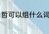 哲可以组什么词（哲字可以组什么词）