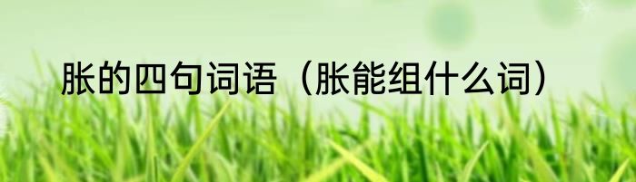 胀的四句词语（胀能组什么词）