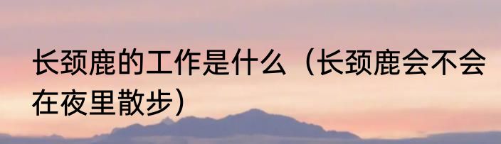 长颈鹿的工作是什么（长颈鹿会不会在夜里散步）