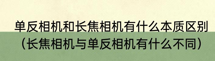 单反相机和长焦相机有什么本质区别（长焦相机与单反相机有什么不同）