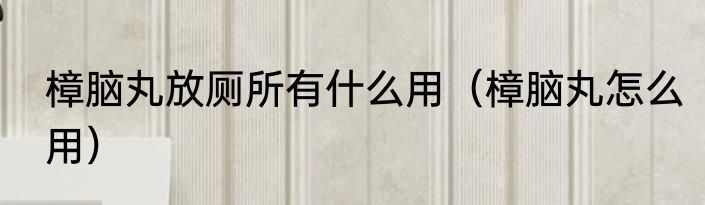 樟脑丸放厕所有什么用（樟脑丸怎么用）