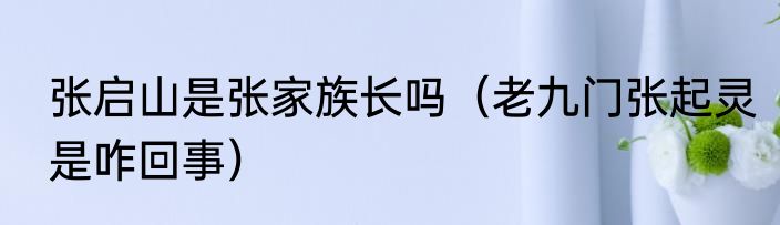 张启山是张家族长吗（老九门张起灵是咋回事）