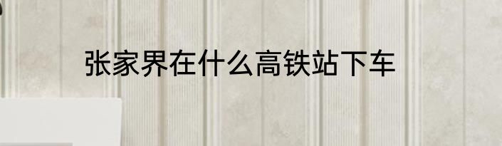 张家界在什么高铁站下车