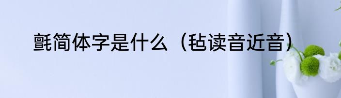 氈简体字是什么（毡读音近音）