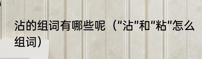 沾的组词有哪些呢（“沾”和“粘”怎么组词）