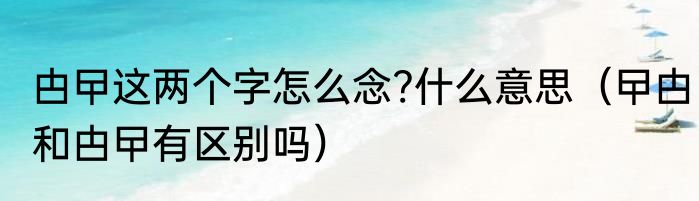 甴曱这两个字怎么念?什么意思（曱甴和甴曱有区别吗）