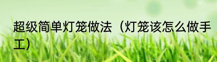 超级简单灯笼做法（灯笼该怎么做手工）