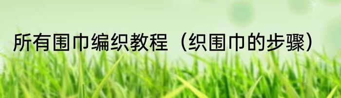 所有围巾编织教程（织围巾的步骤）
