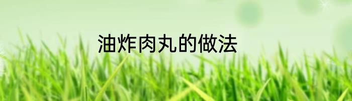 油炸肉丸的做法