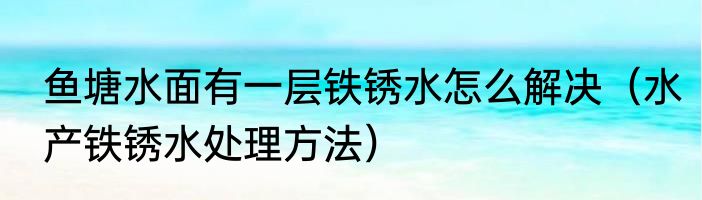 鱼塘水面有一层铁锈水怎么解决（水产铁锈水处理方法）