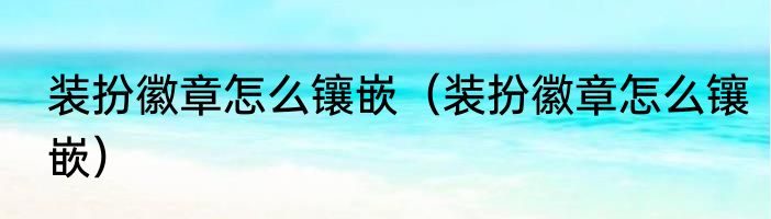 装扮徽章怎么镶嵌（装扮徽章怎么镶嵌）