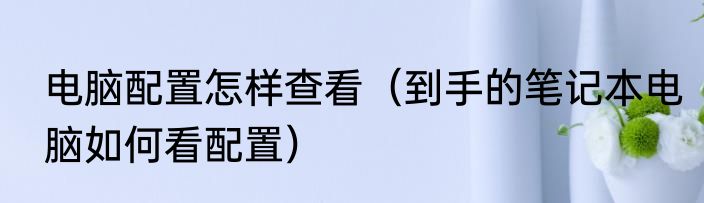 电脑配置怎样查看（到手的笔记本电脑如何看配置）