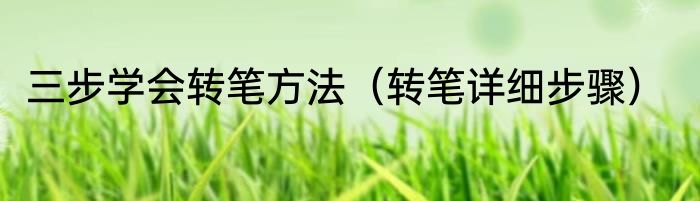 三步学会转笔方法（转笔详细步骤）
