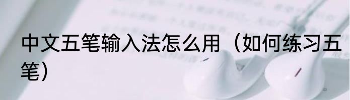 中文五笔输入法怎么用（如何练习五笔）