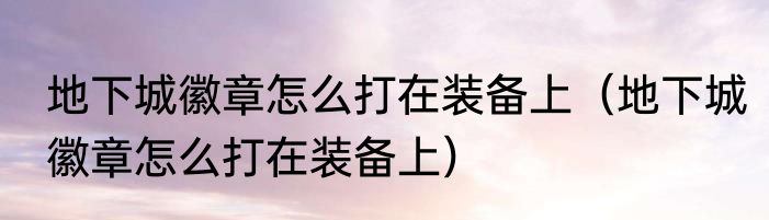 地下城徽章怎么打在装备上（地下城徽章怎么打在装备上）