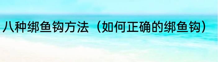 八种绑鱼钩方法（如何正确的绑鱼钩）